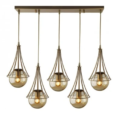 Chavi Megapap E27 metallic five-light ceiling light in gold color 80x10x90cm.