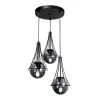 Chavi Megapap E27 metallic three-light ceiling light in black color 40x40x90cm.