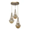Chavi Megapap E27 metallic three-light ceiling light in golden color 40x40x90cm.