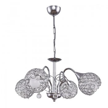 Dagobert Megapap E27 metallic four-light ceiling light in silver color 58x58x61cm.