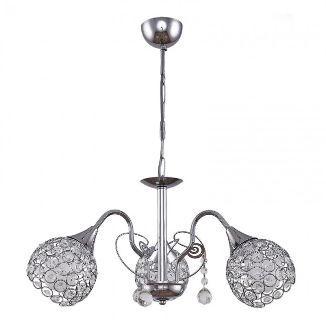 Dagobert Megapap E27 metallic three-light ceiling light in silver color 53x53x61cm.