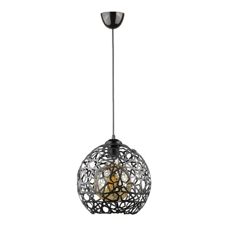 Dominico Megapap E27 metal single-light ceiling light in black color 24x24x70cm.