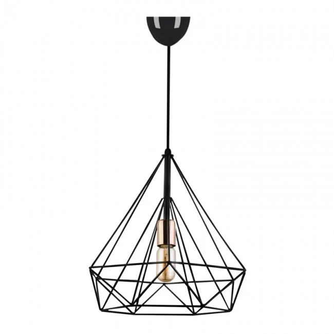 Donald Megapap metallic ceiling lamp in black color 25x30x65cm.
