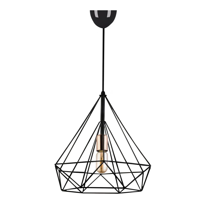 Donald Megapap metallic ceiling lamp in black color 25x30x65cm.