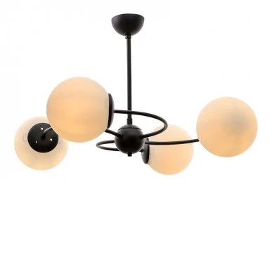 Donence Megapap metallic four-light ceiling light E27 in black color 60x60x45cm.