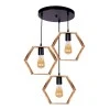 Esela III Megapap E27 wooden/metallic ceiling three-light in natural - walnut color 50x40x80cm.