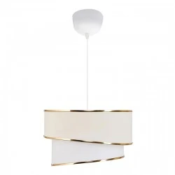 Fanny Megapap E27 fabric ceiling lamp in white - gold color Φ30x70cm