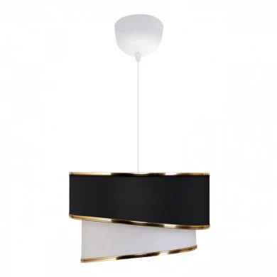 Fanny Megapap E27 fabric ceiling lamp in black - white color Φ30x70cm