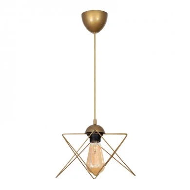Faven Megapap E27 metallic single-light ceiling light in gold color 17x17x70cm.