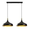 Franko Megapap E27 metallic two-light ceiling light in black - gold color 68x36x132cm.