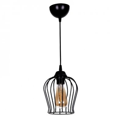 Fred Megapap E27 metallic ceiling light in black color Ø15x60cm.