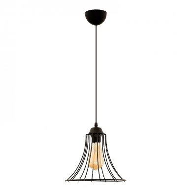 Gerel Megapap E27 metallic single-light ceiling light in black color 24x24x70cm.