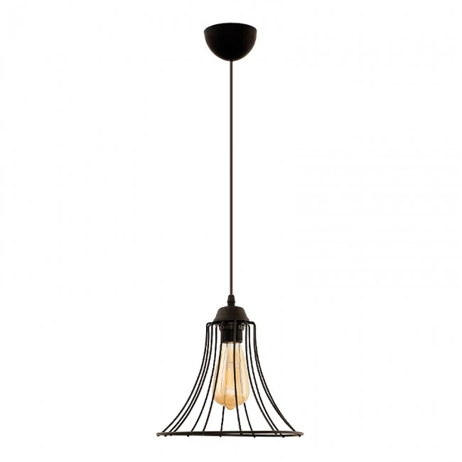 Gerel Megapap E27 metallic single-light ceiling light in black color 24x24x70cm.