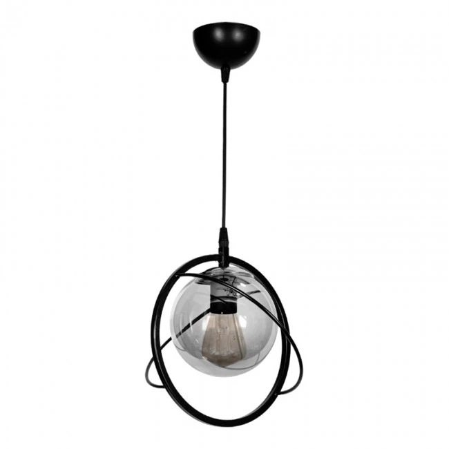 Globe Megapap E27 metallic ceiling light in black color Ø25x75cm.