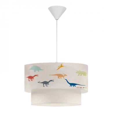 Goofy Megapap fabric ceiling lamp with cute little dinosaurs 30x20x70cm.