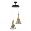 Havana Megapap E27 metallic two-light ceiling light in black - gold color 24x24x85cm.