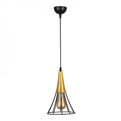 Havana Megapap E27 metallic single-light ceiling light in black - gold color 18x18x72cm.
