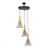 Havana Megapap E27 metallic three-light ceiling light in black - gold color 30x30x112cm.