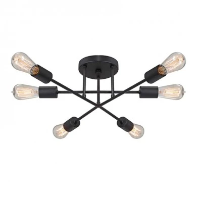 Helga Megapap E27 metallic ceiling lamp in black color 50x12x20cm