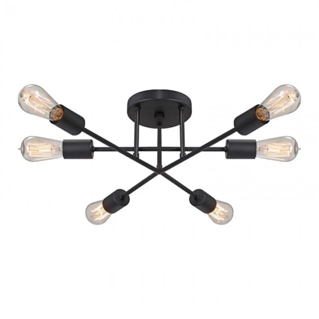 Helga Megapap E27 metallic ceiling lamp in black color 50x12x20cm