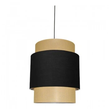 Holdon Megapap Ε27 fabric ceiling light in beige/black color 30x30x70cm