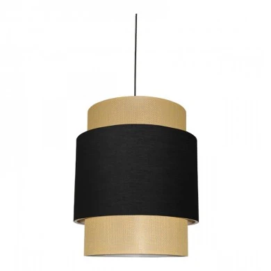 Holdon Megapap Ε27 fabric ceiling light in beige/black color 30x30x70cm