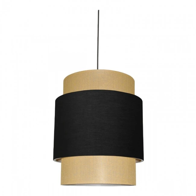 Holdon Megapap Ε27 fabric ceiling light in beige/black color 30x30x70cm