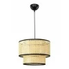 Idaho Megapap E27 rattan ceiling lamp in natural color Φ30x90cm.