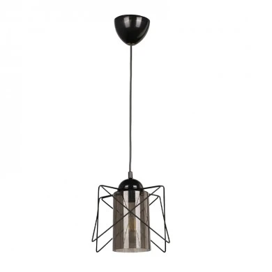 Indra Megapap metallic single-light E27 ceiling light in black color 15x15x70cm.