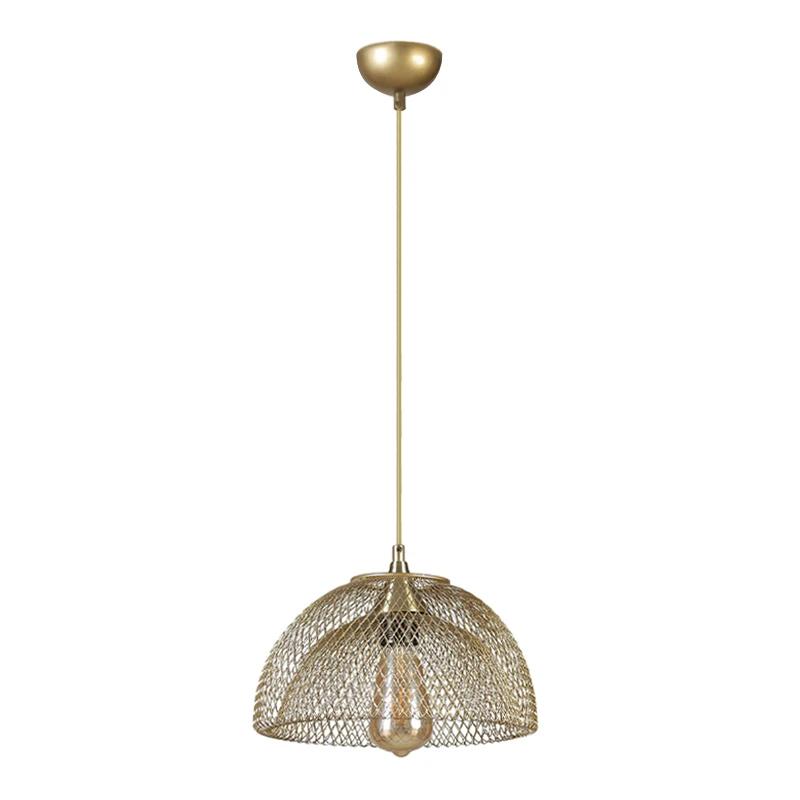 Iris Megapap E27 metallic single-light ceiling light in gold color 25x25x70cm.