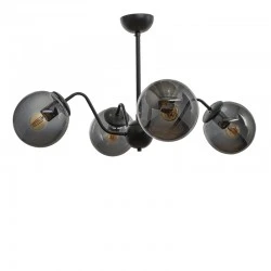 Karmen Megapap metallic four-light ceiling light E27 in black color 45x45x40cm. Karmen Megapap metallic four-light ceiling light E27 in black color 45x45x40cm.