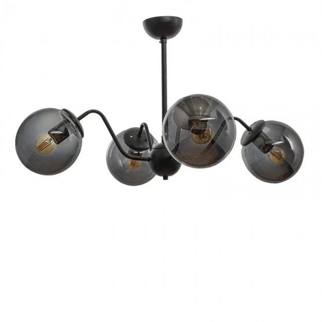 Karmen Megapap metallic four-light ceiling light E27 in black color 45x45x40cm.
