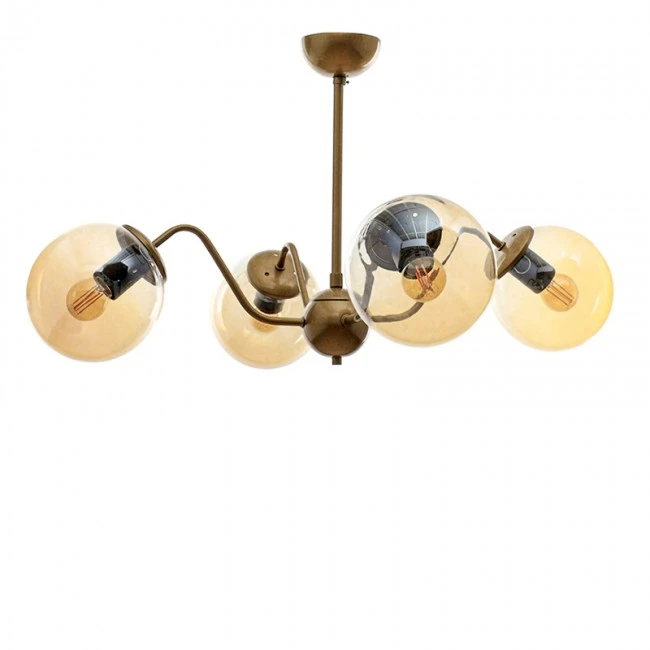 Karmen Megapap metallic four-light ceiling light E27 in gold color 45x45x40cm.