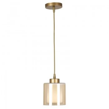 Kenedy Megapap E27 metallic - glass single-light ceiling light in gold color Ø13x60cm.