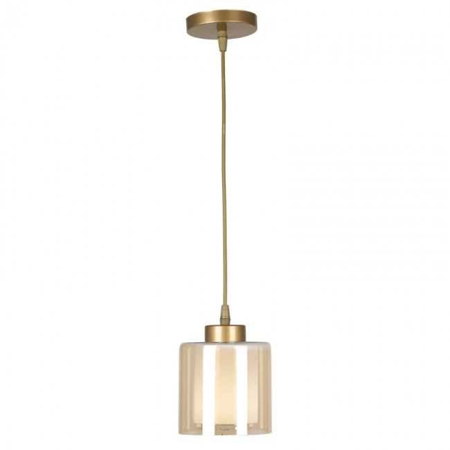 Kenedy Megapap E27 metallic - glass single-light ceiling light in gold color Ø13x60cm.