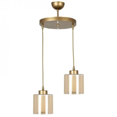 Kenedy Megapap E27 metallic - glass two-light ceiling light in gold color 25x25x80cm.