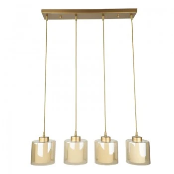 Kenedy Megapap E27 metallic - glass four-light ceiling light in gold color 65x5x70cm.