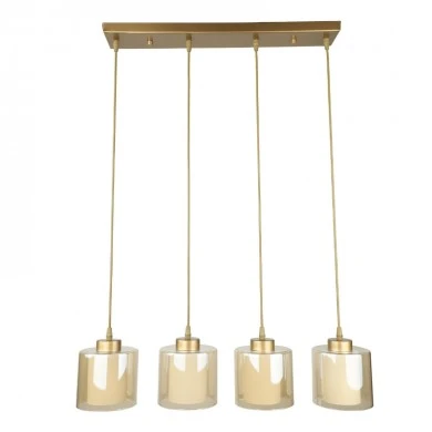 Kenedy Megapap E27 metallic - glass four-light ceiling light in gold color 65x5x70cm.