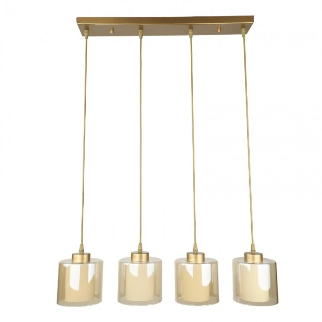 Kenedy Megapap E27 metallic - glass four-light ceiling light in gold color 65x5x70cm.