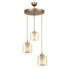 Kenedy Megapap E27 metallic - glass three-light ceiling light in gold color 30x30x95cm.