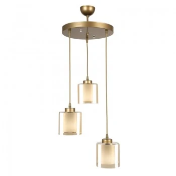 Kenedy Megapap E27 metallic - glass three-light ceiling light in gold color 30x30x95cm.