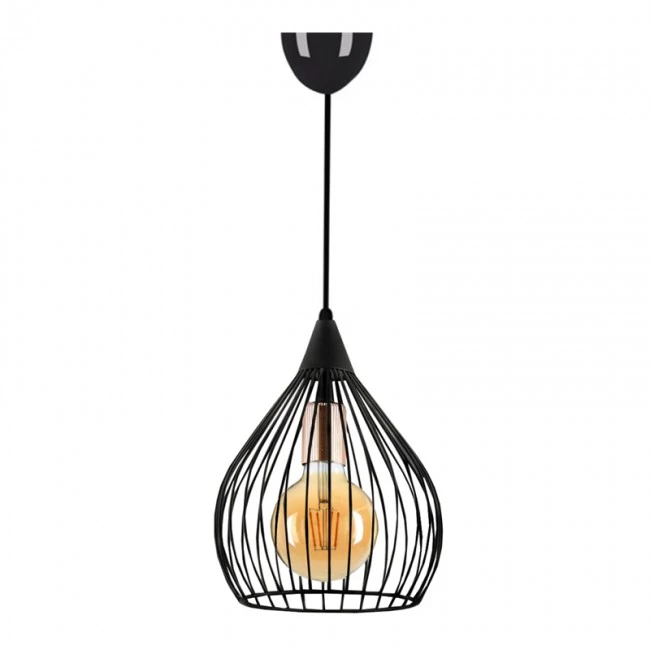 Koert Megapap metallic ceiling lamp in black color 25x30x70cm.