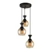 Kyran Megapap E27 metallic three-light ceiling light in black color 20x20x75cm.