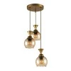 Kyran Megapap E27 metallic three-light ceiling light in golden color 20x20x75cm.