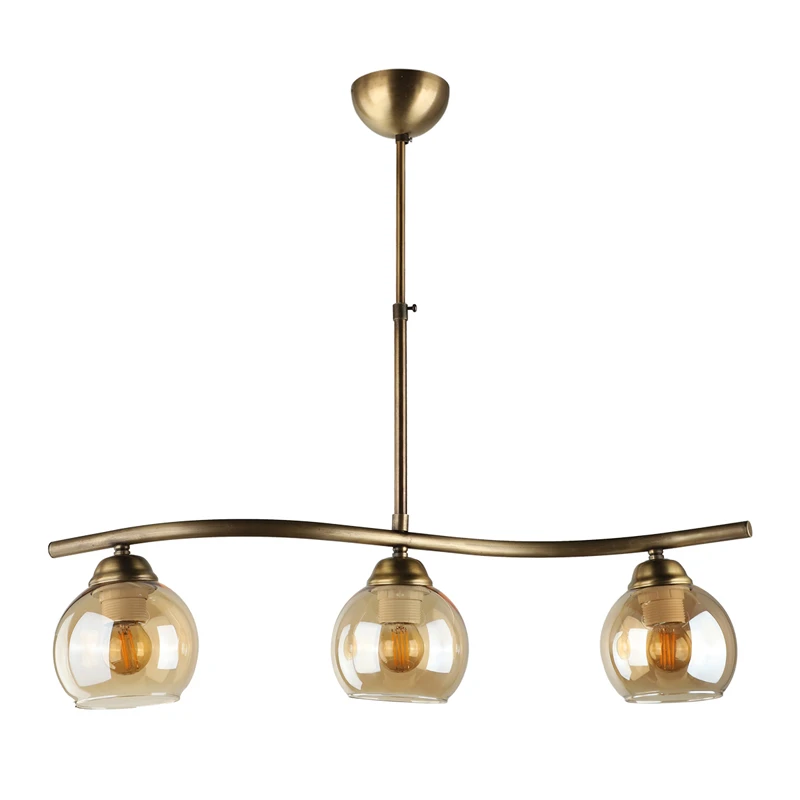 Ceiling lamp Larissa Megapap E27 metal three-light bronze color 65x13x60cm.