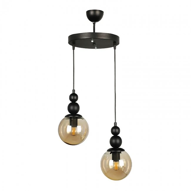 Latona Megapap metallic two-light ceiling light E27  in black color 25x25x80cm.
