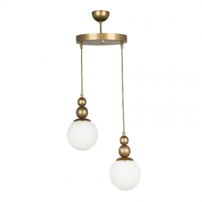 Latona Megapap metallic two-light ceiling light E27  in gold color 25x25x80cm.