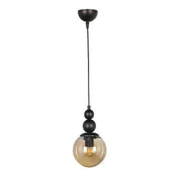 Latona Megapap metallic single-light ceiling light E27 in black color 15x15x70cm.