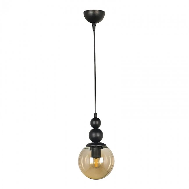 Latona Megapap metallic single-light ceiling light E27 in black color 15x15x70cm.