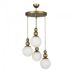 Latona Megapap metallic four-light ceiling light E27 in gold color 30x30x90cm.